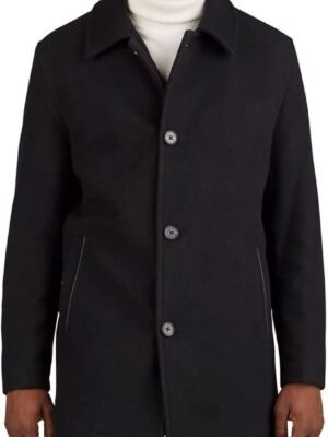 Men's Button Up Wool Plush Car Coat