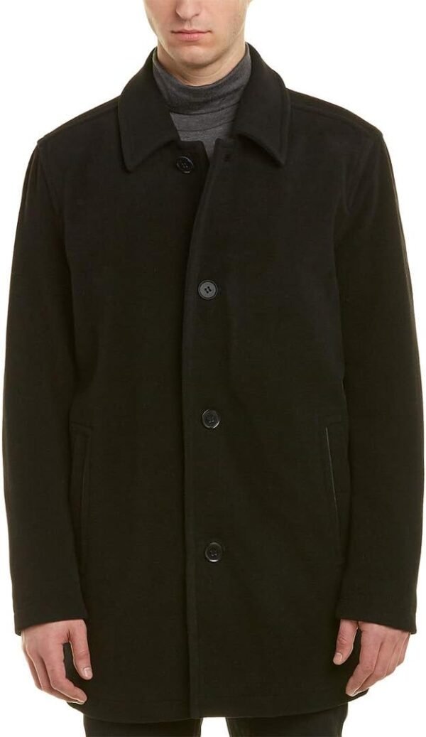 Men's Button Up Wool Plush Car Coat