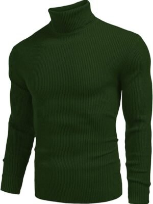 Men's Fashion Solid Colour High Neck Long Sleeve Comfortable Casual Slim Warm Bottoming Shirt Autumn and Winter