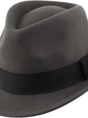 Men's Wool Felt Winter Hat Short Brim Fedora Hat