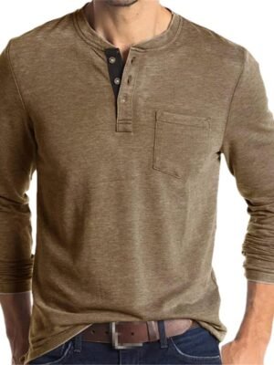 Autumn Winter Cotton Men's T-Shirt Loose Casual Solid Color Men's Bottoming Shirt Men's Top
