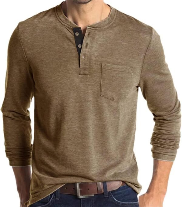 Autumn Winter Cotton Men's T-Shirt Loose Casual Solid Color Men's Bottoming Shirt Men's Top