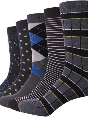 Men Business Cotton  Plaid Socks Cool Casual Dress Socks Wedding gift Socks