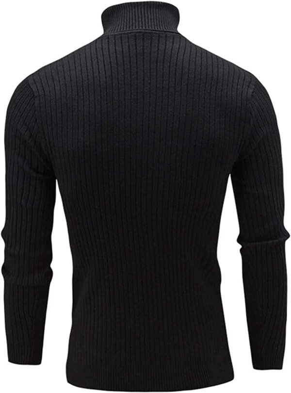Men's Casual Slim Fit Turtleneck Pullover Sweaters Tops with Twist Patterned