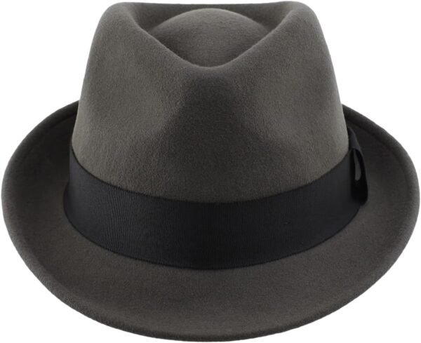 Men's Wool Felt Winter Hat Short Brim Fedora Hat