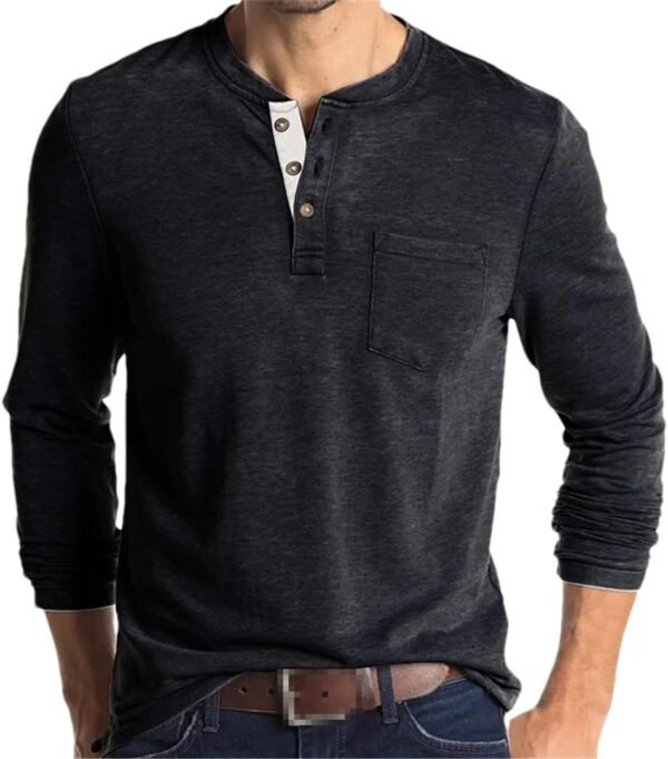 Autumn Winter Cotton Men's T-Shirt Loose Casual Solid Color Men's Bottoming Shirt Men's Top