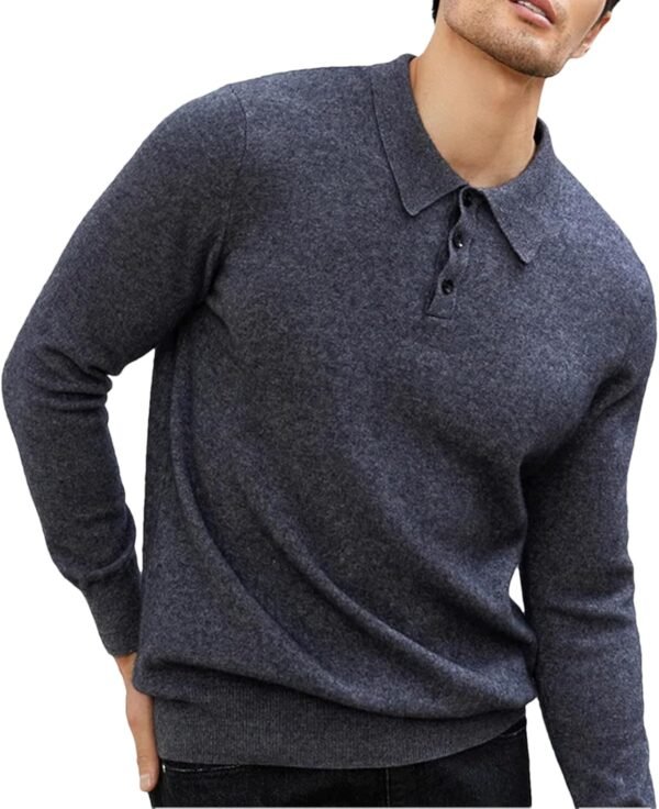Men's Polos Cashmere Sweater Long Sleeve Pullover Knit Bottoming Business Casual Cashmere Sweater