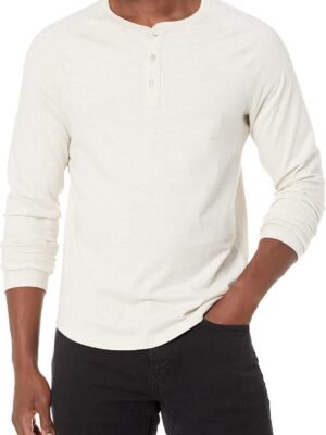 Men's Slim-Fit Long-Sleeve Henley Shirt