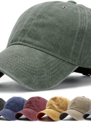 Men Women Washed Distressed Twill Cotton Baseball Cap Vintage Adjustable Dad Hat