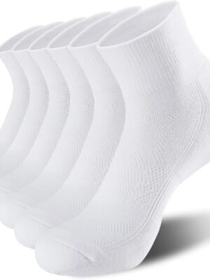 6 Pack Ankle Socks with Cushion, Athletic Running Sports Socks Anti-Blister Cotton Socks for Men and Women