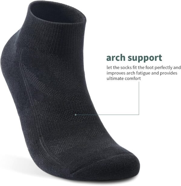 6 Pack Ankle Socks with Cushion, Athletic Running Sports Socks Anti-Blister Cotton Socks for Men and Women