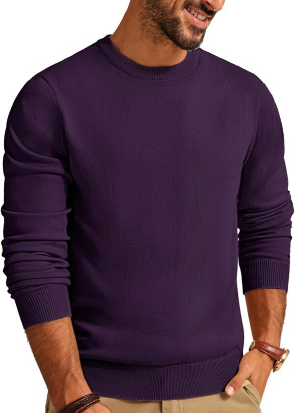 Men's Sweaters Crewneck Basic Lightweight Wool Blend Knitted Pullover Long Sleeve Shirts for Men