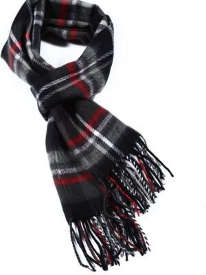 Softer than Cashmere Wool Touch Tassel Ends Plaid Check Solid Scarf