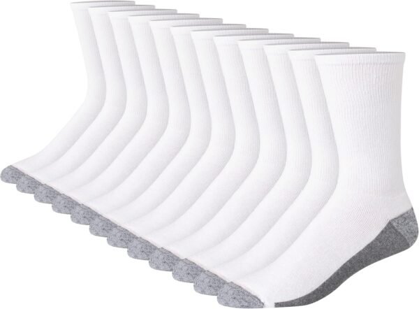 Men's  Cushioned Crew Socks, Moisture-Wicking with Odor Control, Multipack