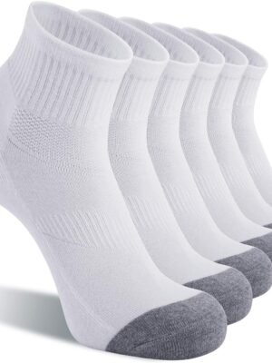 6 Pack Men's Ankle Socks with Cushion Athletic Running Socks