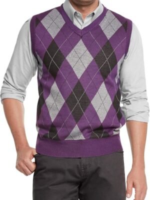 Men's Argyle V-Neck Sweater Vest
