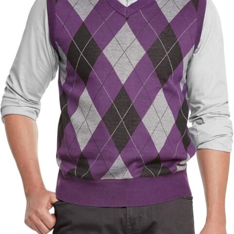 Men's Argyle V-Neck Sweater Vest