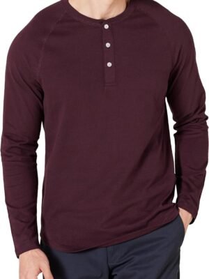 Men's Slim-Fit Long-Sleeve Henley Shirt