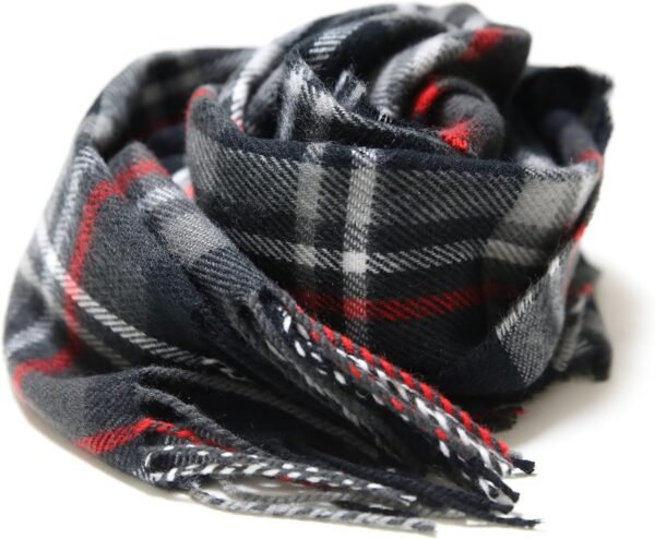 Softer than Cashmere Wool Touch Tassel Ends Plaid Check Solid Scarf