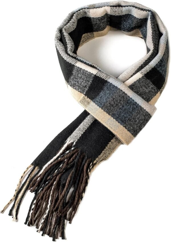 Mens Plaid Scarf Softer Than Cashmere Scarves Winter Shawl
