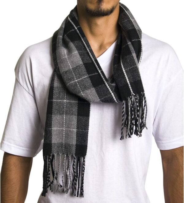 Mens Plaid Scarf Softer Than Cashmere Scarves Winter Shawl