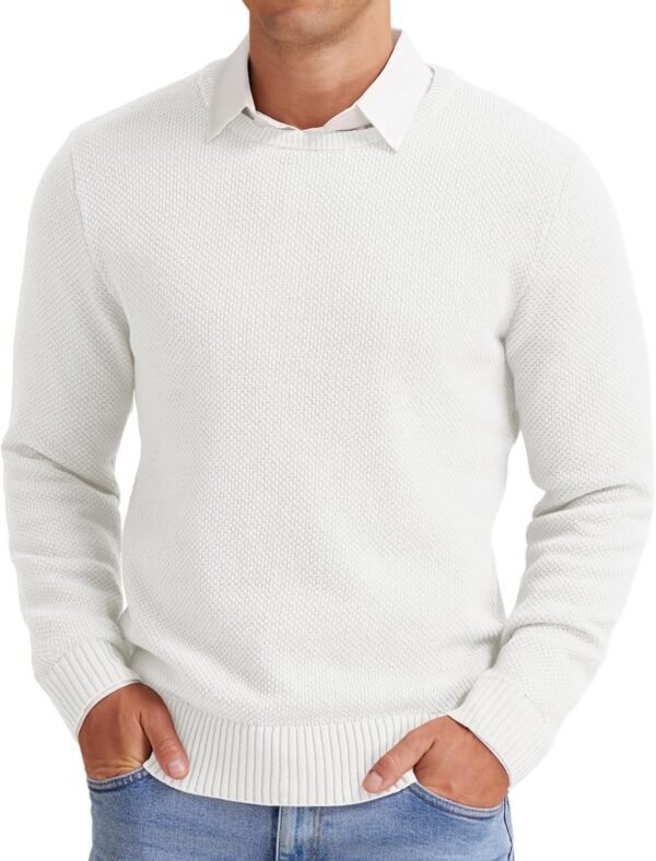 Men's Crewneck Sweater Soft Casual Classic Pullover Knitwear Lightweight Sweaters with Ribbing Edge