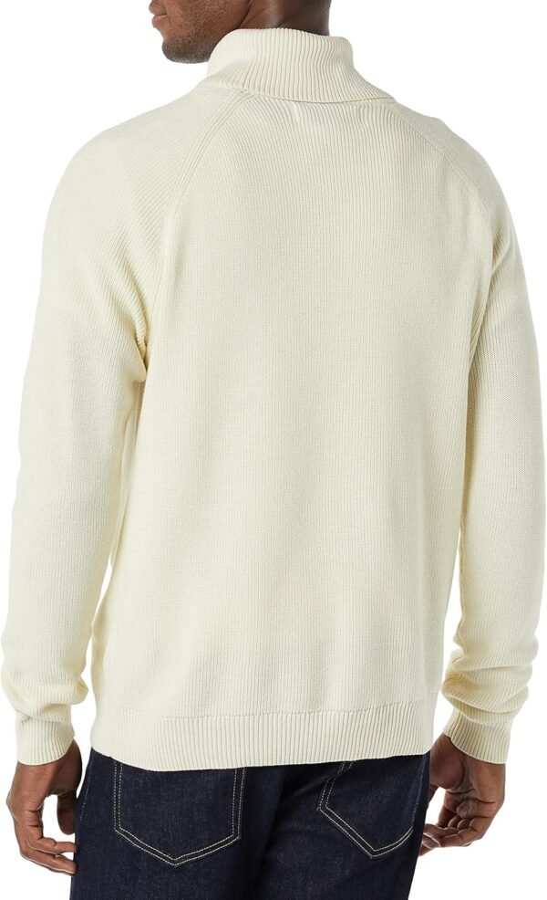 Men's 100% Cotton Rib Knit Turtleneck Sweater