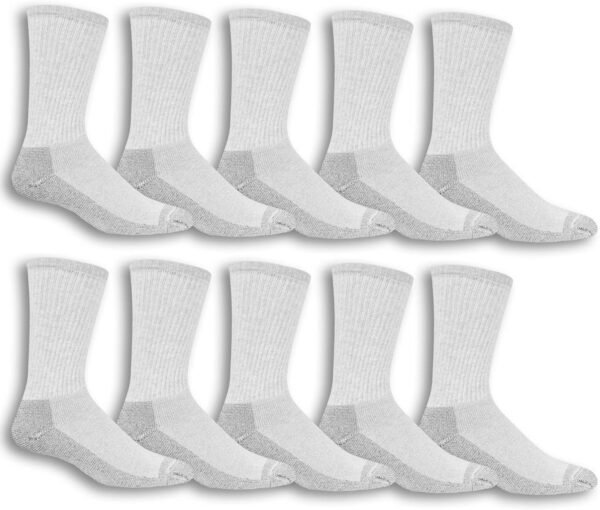 Men’s Cushioned Crew Socks 10 Pair