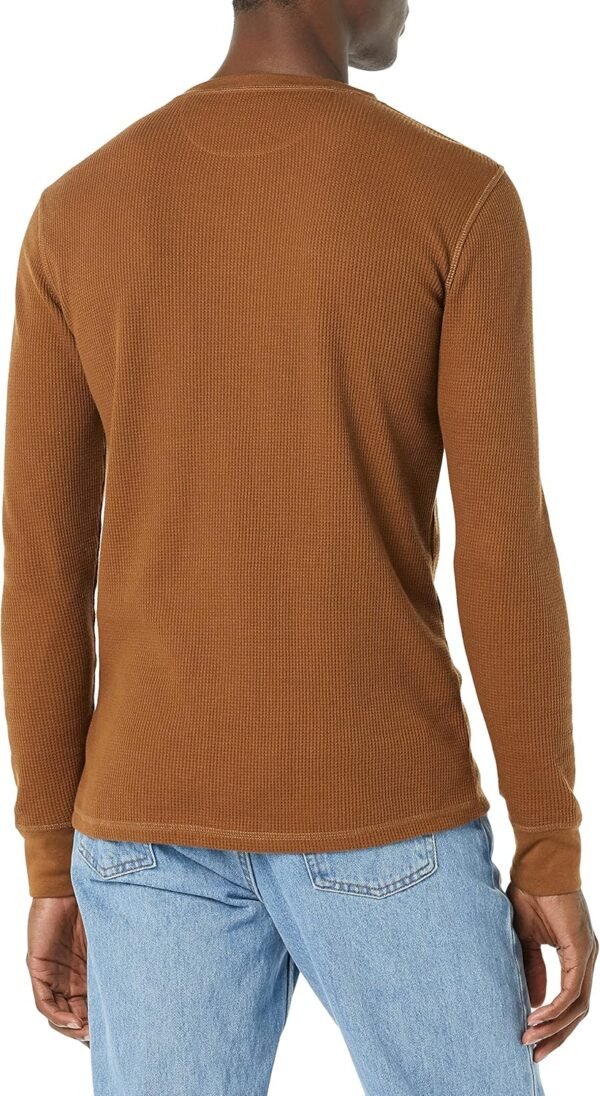 Long Sleeve Waffle Henley Shirts for Men, Slim-Fit